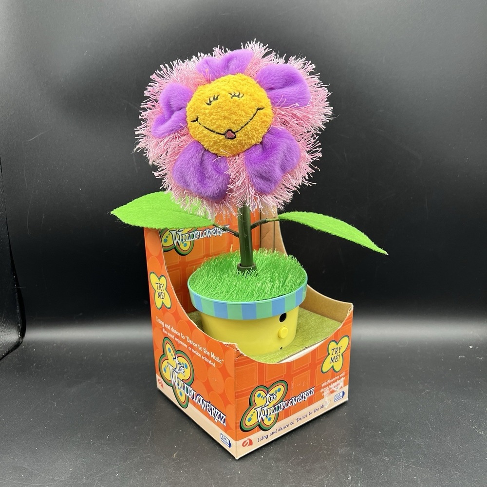 Gemmy Animated WILDFLOWERZZ Dance To‎ The Music Purple Pink Dancing Flower Pot